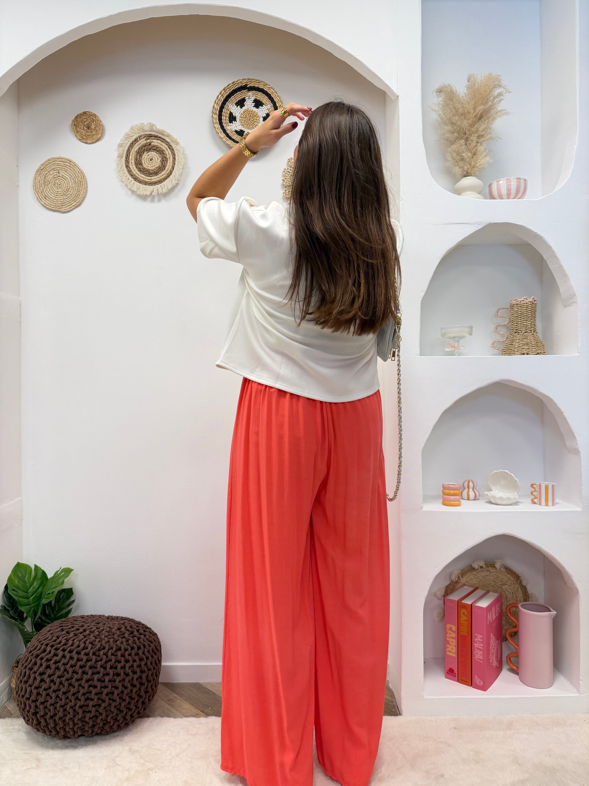 PANTALON FLUIDE ALMA CORAIL