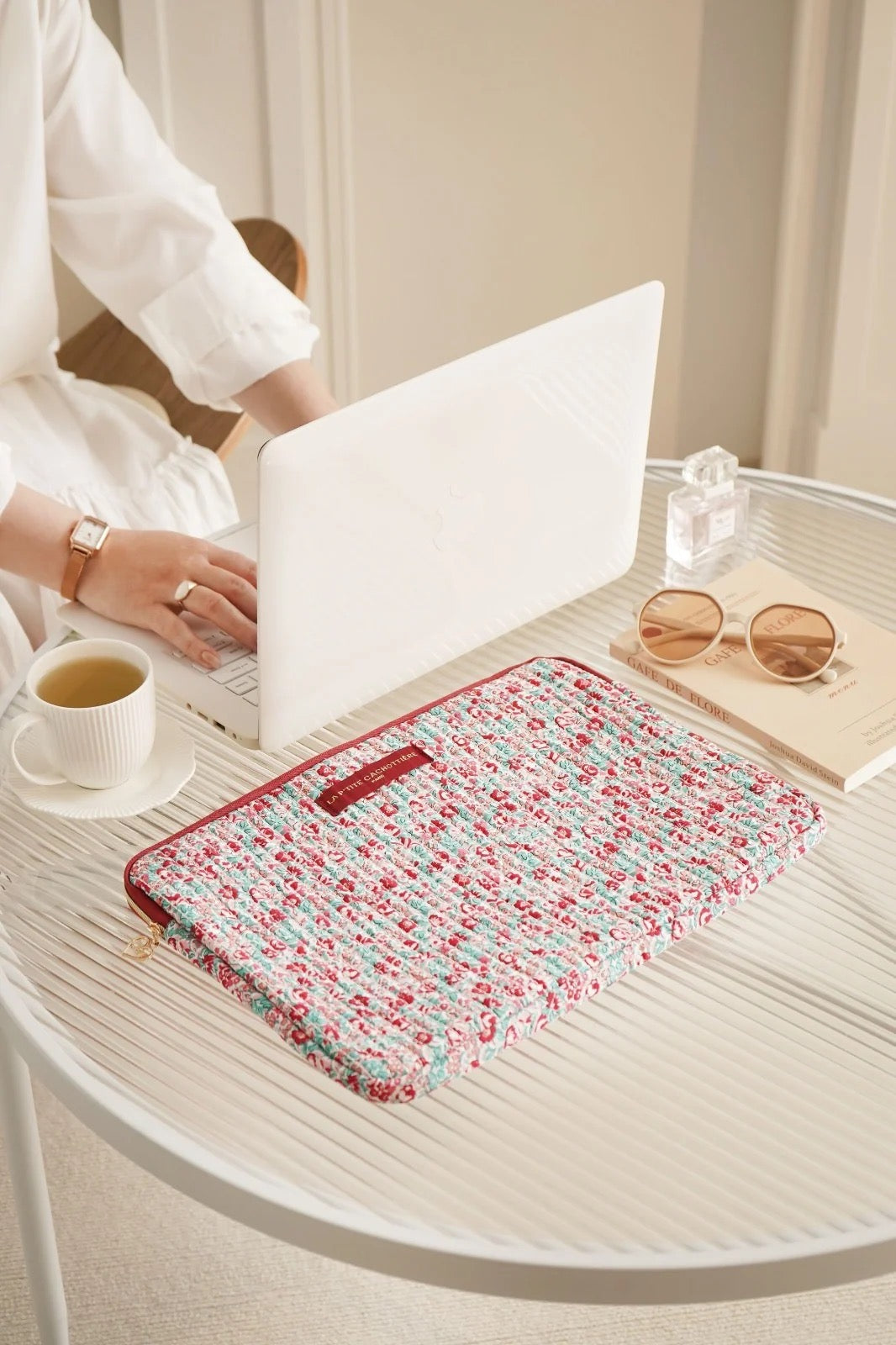 POCHETTE ORDINATEUR 13/14" BLEU &amp; BORDEAUX