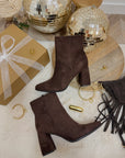 BOTTINES À TALONS CHOCOLAT
