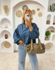 BLOUSE VICHY LOUANNE BLEU MARINE