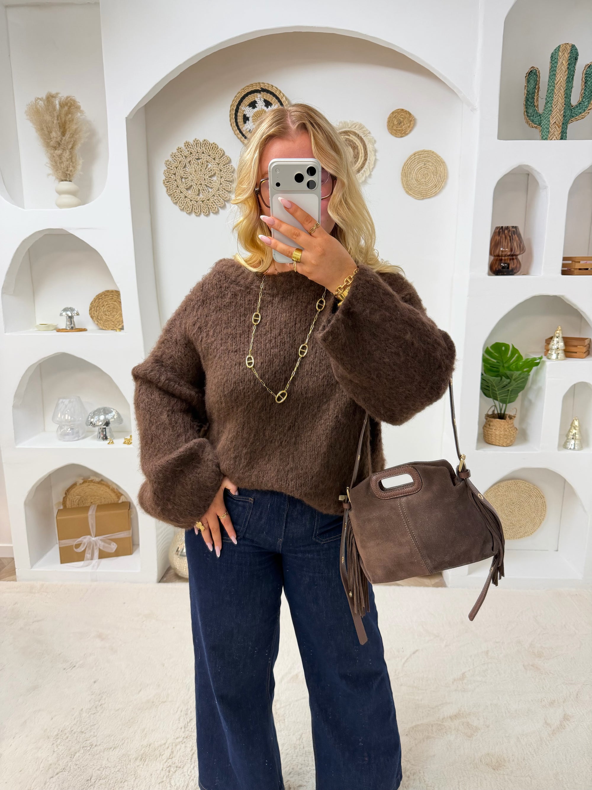 PULL DOUDOU CHOCOLAT