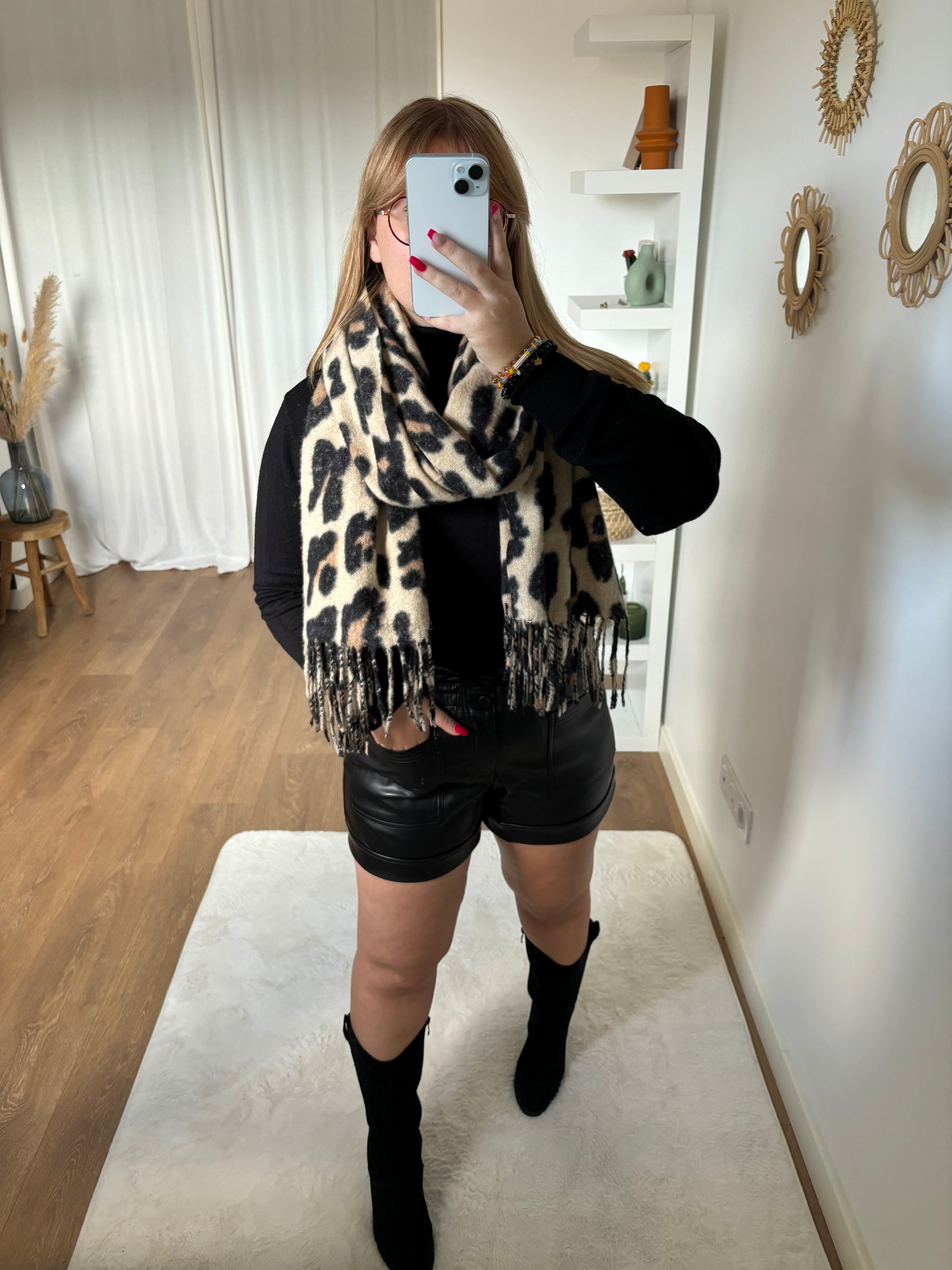 Lina & Lily Écharpe Châle Pour Femme Imprimé Flamant Rose