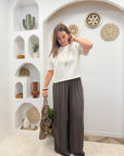 PANTALON FLUIDE ALMA CHOCOLAT