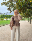 BLOUSE VICHY ELENA CAMEL