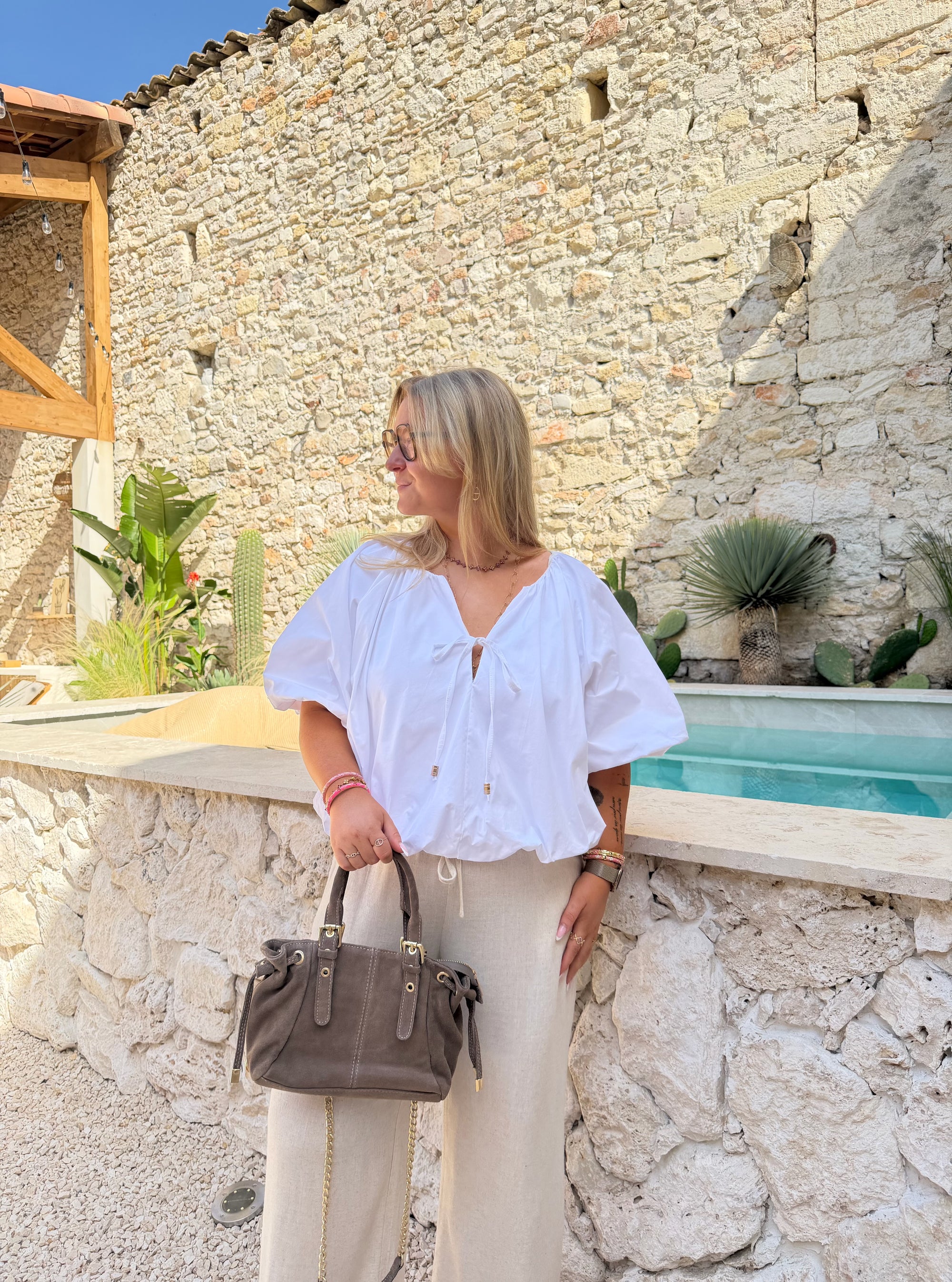 BLOUSE BOUFFANTE BLANCHE