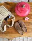 MULES CUIR CAMEL