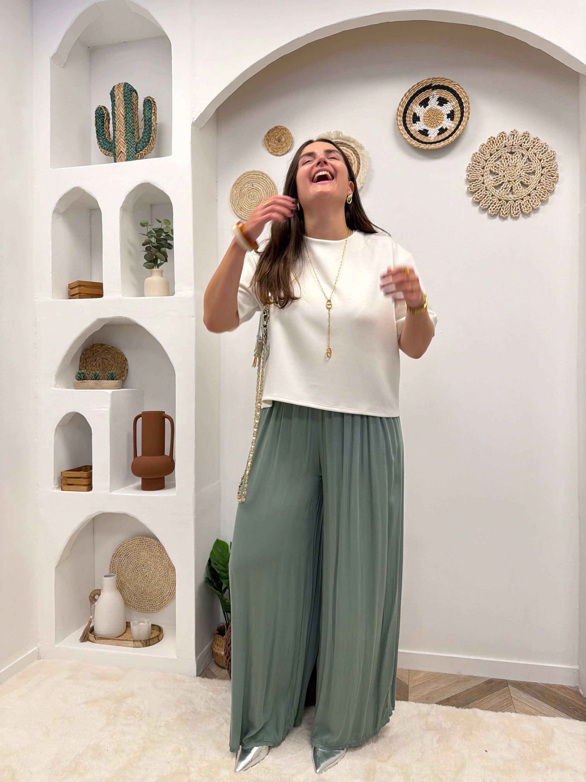 PANTALON FLUIDE ALMA KAKI
