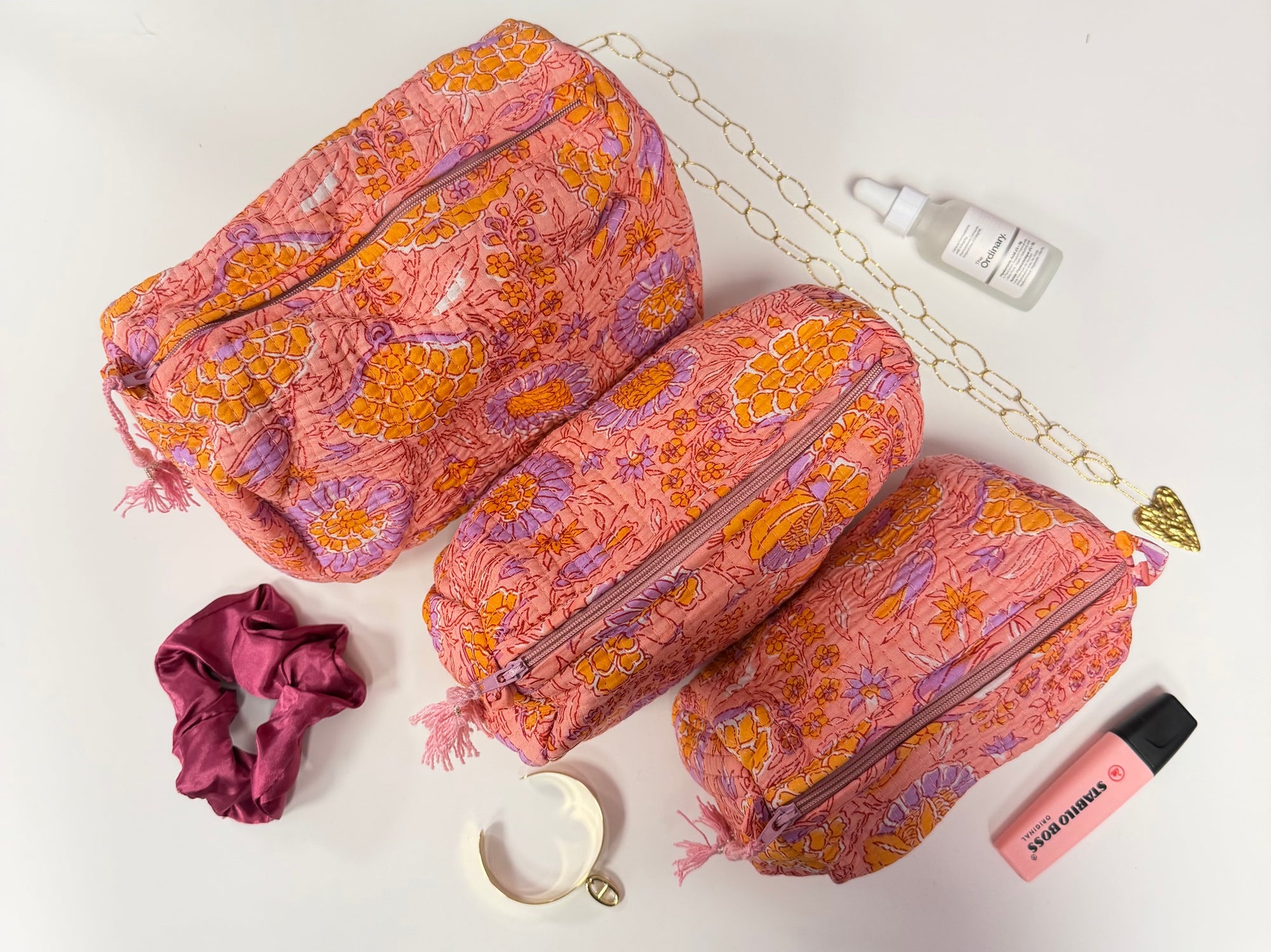 TROUSSE MATHILDE LILA/CORAIL FLEURIE