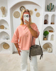 HAUT RAYÉ ANNA BEIGE & CORAIL