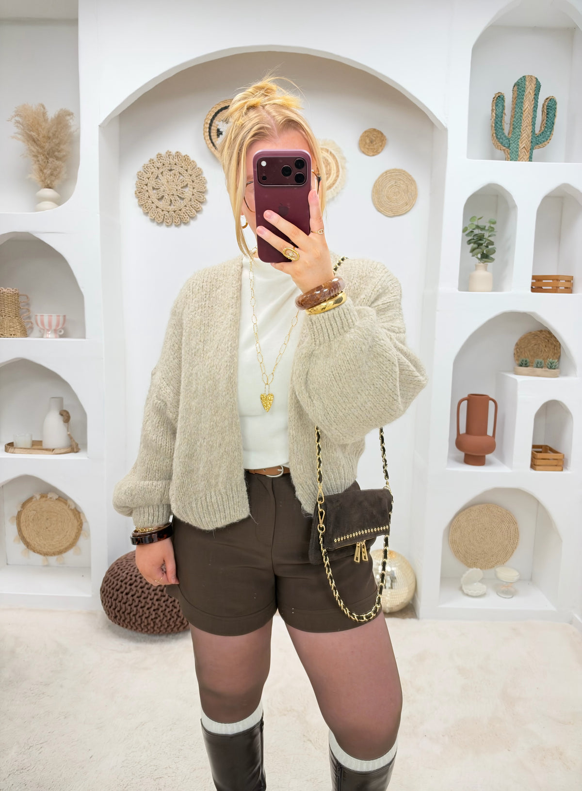 GILET OPALE COURT BEIGE